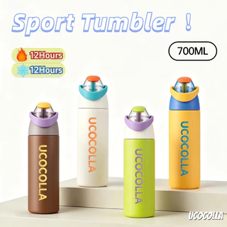 Ucocolla ขวดน้ำ กระบอกน้ำเก็บความเย็น สแตนเลส316 มีหูหิ้ว stainlesssteel Tumbler ออกกำลังกาย ฝา 2in1