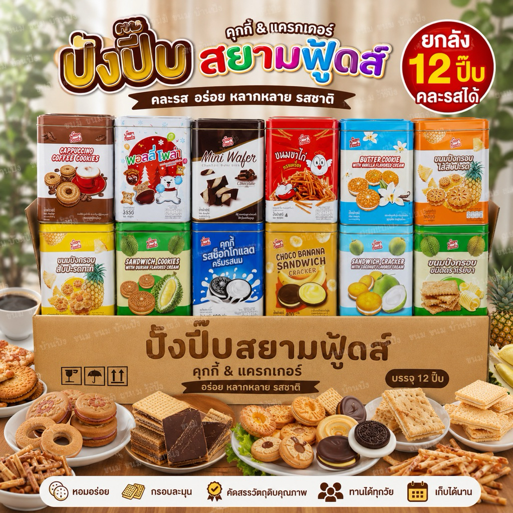 (ยกลัง)ปังปี๊บสยามฟู๊ดยกลัง12ปี๊บ #ราคาส่ง #ปังปี๊บ แจกปีใหม่