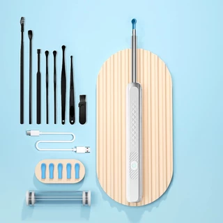 กําจัดขี้หู Ear พร้อมกล้อง สามารถดูได้ 360 องศา High-Definition Visible กันน้ําไฟ LED Wireless Ear Pick Set