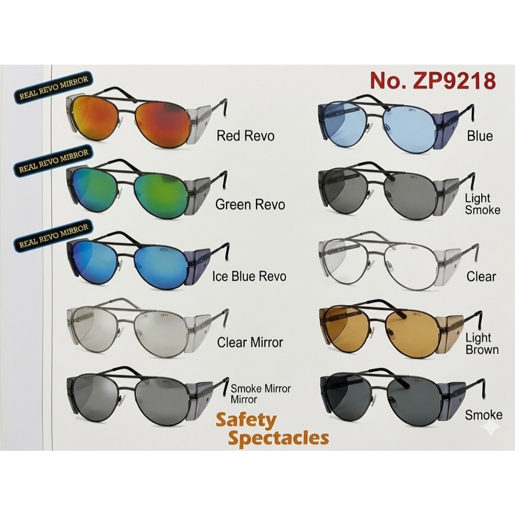 แว่นตาเซฟตี้ รุ่น Side Guard กรอบโลหะ กรอบแว่นตาทรงกลมวงรี ทรงเรแบนด์ ทรงตี๋ใหญ่