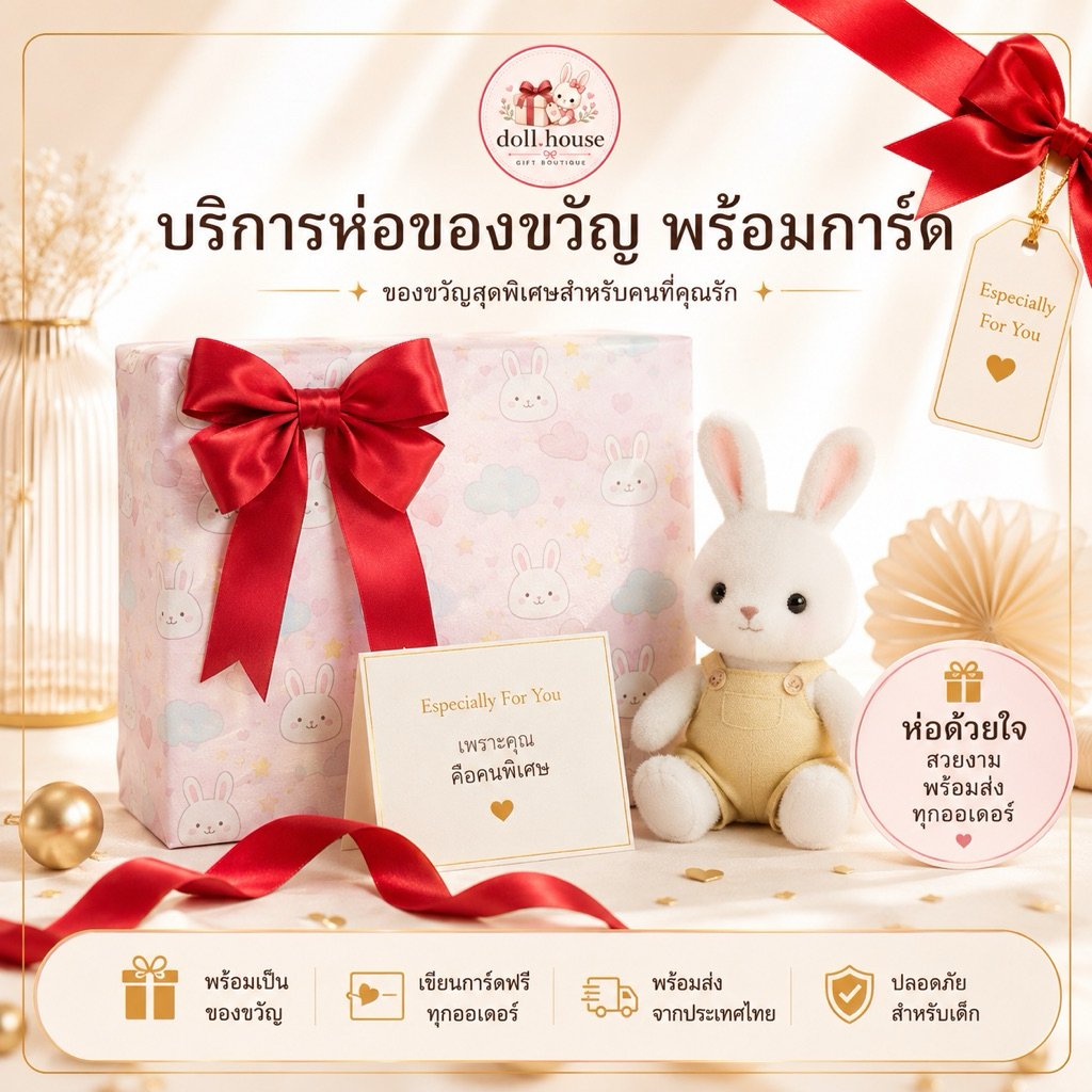 ห่อของขวัญแถมเขียนการ์ดฟรี! 💌 แค่ระบุข้อความที่คุณต้องการมาในหมายเหตุ ทางร้านเขียนการ์ดแนบไปกับของขวัญให้แทนความรู้สึก