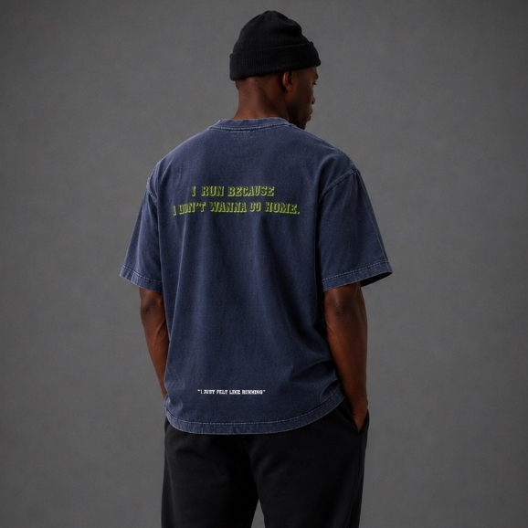 AfterMiles™ Washed Tee * Color : Blue Thoughts