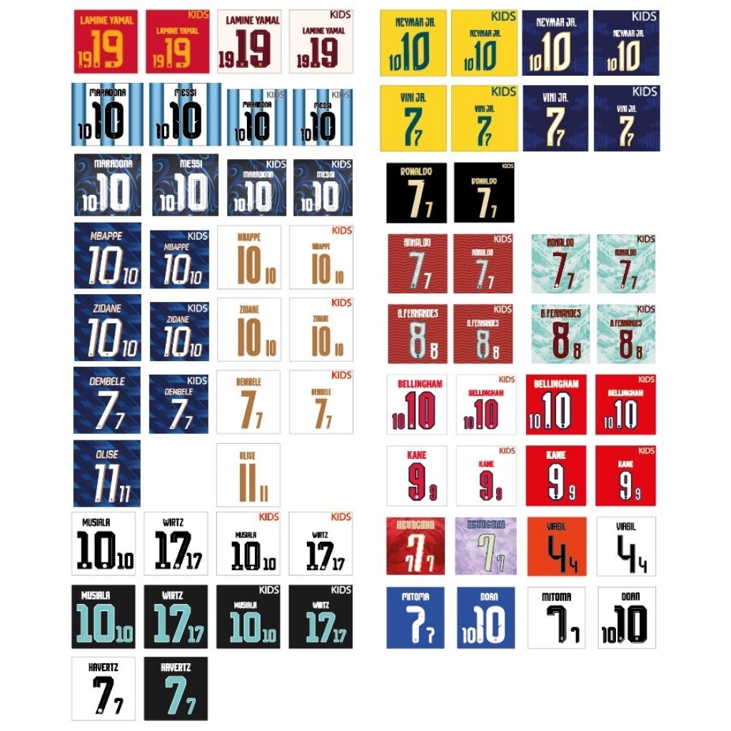 WORLD CUP 2026 National team เฟล็กซ์รีดเสื้อ เบอร์รีดเสื้อ ชื่อพร้อมเบอร์ ทีมชาติ 2026