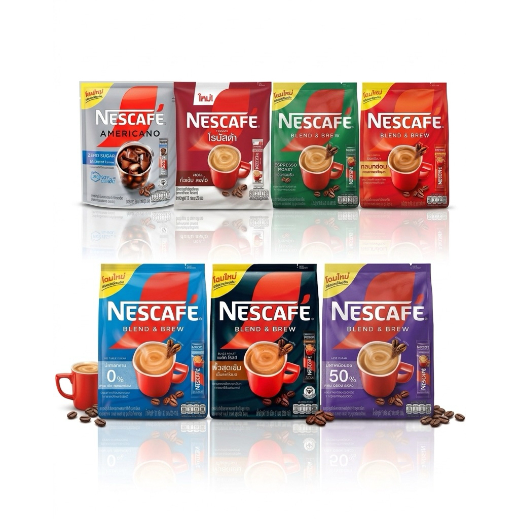 Nescafe Blend & Brew 3อิน1 กาแฟ โรบัสต้า 25 ซอง และ เอสเปรสโซ่ 27 ซอง