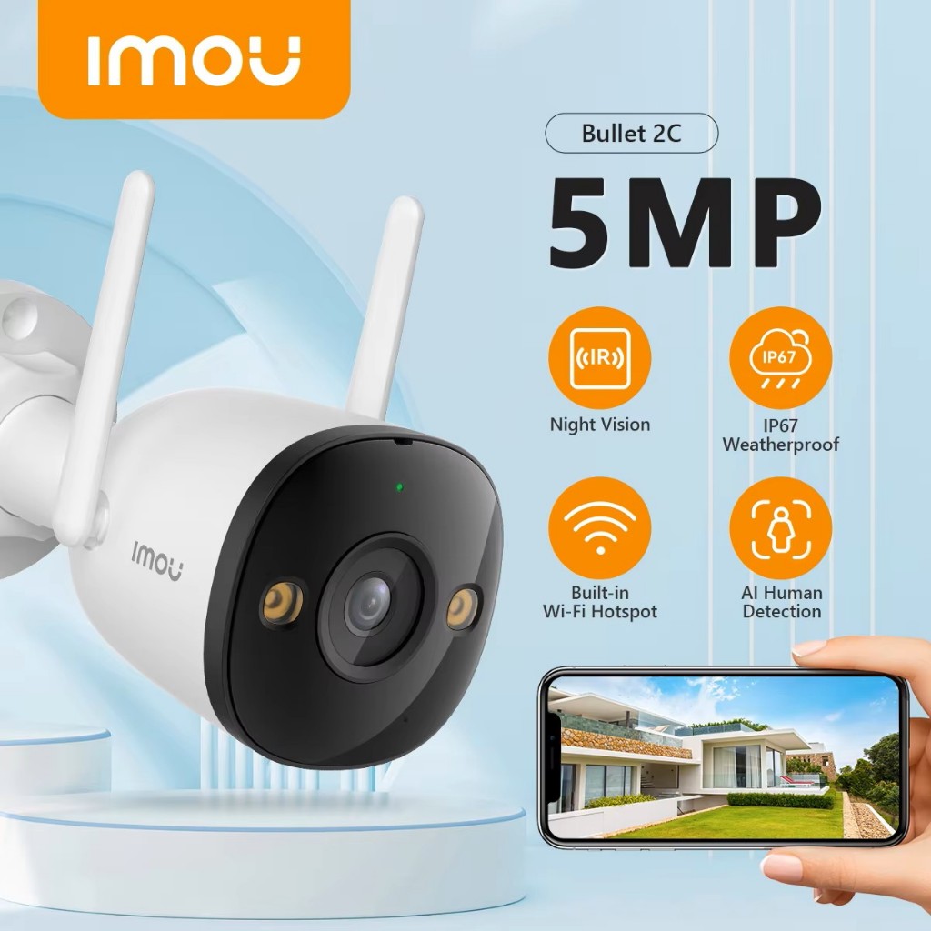 ⚡️กล้องวงจรปิดไร้สาย⚡️Dahua IMOU Bullet 2C 3MP/5MP Smart IP Camera กันน้ำ กันฝุ่น คมชัดทุกรายละเอียด