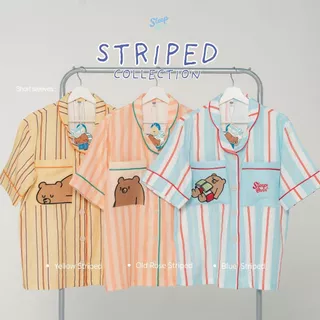 ชุดนอนลายทาง ผ้าฝ้ายแท้ 100% Sleep Brr 3 แบบ 3 สไตล์ I มีไซซ์ M L XL รองรับสาว Plus size Striped Collection