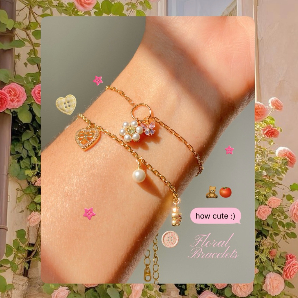 thelucy Freesia & butterfly bracelet