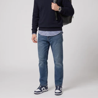 DAVIE JONES [BE FEARLESS] กางเกงยีนส์ผู้ชาย Slim Fit Jeans สีกรม CO0082