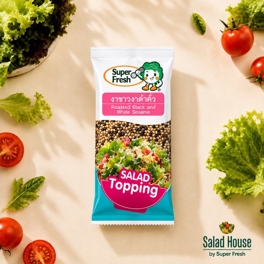 งาขาวงาดำ ซุป​เปอร์เฟรช 15 กรัม Super Fresh Roasted Black & White Sesame 15g