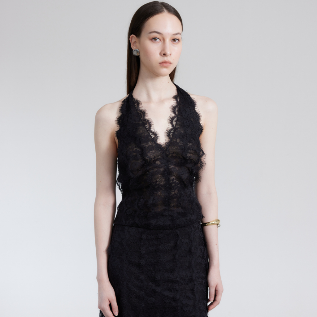 CHER’Z – SS2622 เสื้อลูกไม้เรียงเส้น คอวี
