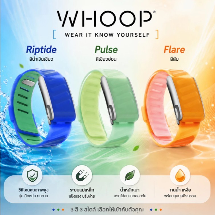 [ของแท้] สาย WHOOP 5.0 / WHOOP MG SuperKnit Luxe Band สายรัดข้อมือพรีเมียม รับประกัน 1 ปี