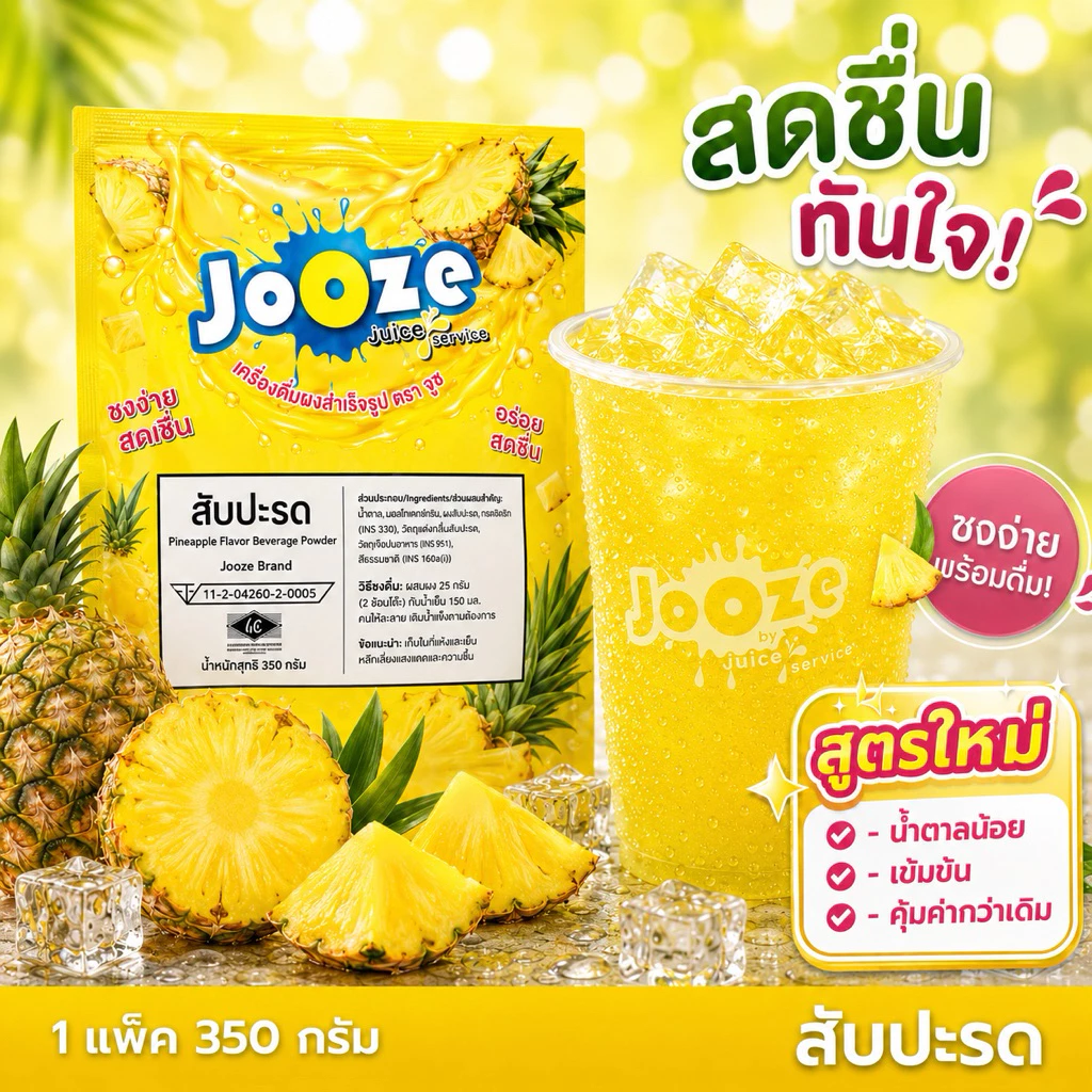 ผงเครื่องดื่มสำเร็จรูป ตราจูซ ขนาด 350 กรัม รส สับปะรด