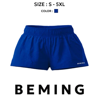 Bemingshorts050(XS-5XL)-Riko Shorts - กางเกงขาสั้นผ้าร่มเอวยางยืดดีไซน์เรียบ