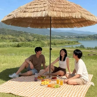 ร่มหญ้าคาเทียม ร่มฟางสไตล์บาหลี กันแดดตกแต่งสวน รีสอร์ท คาเฟ่ ชายหาด ขนาด 160/200/240/300 ซม.