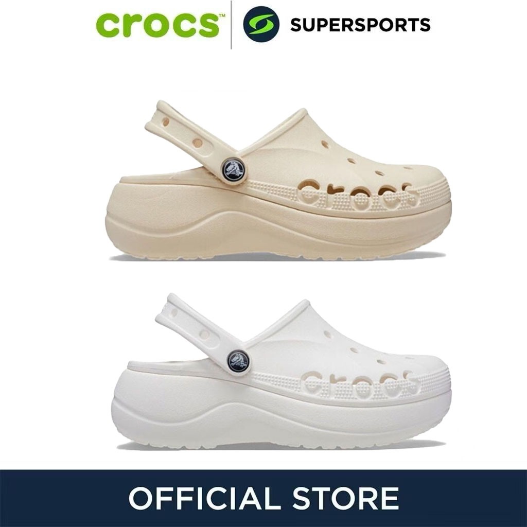 Clearance Sale คร็อกส์รองเท้าแท้ลดราคา CROCS Baya Platform Clog  วัสดุ Croslite อ่อนนุ่ม ยืดหยุ่นไม่กดเท้า
