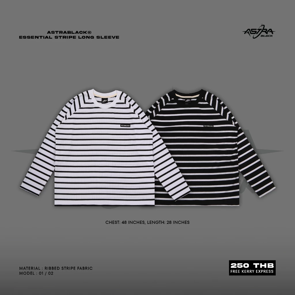 ASTRABLACK® — ESSENTIAL STRIPE LONG SLEEVE (เสื้อแขนยาวลายริ้ว)