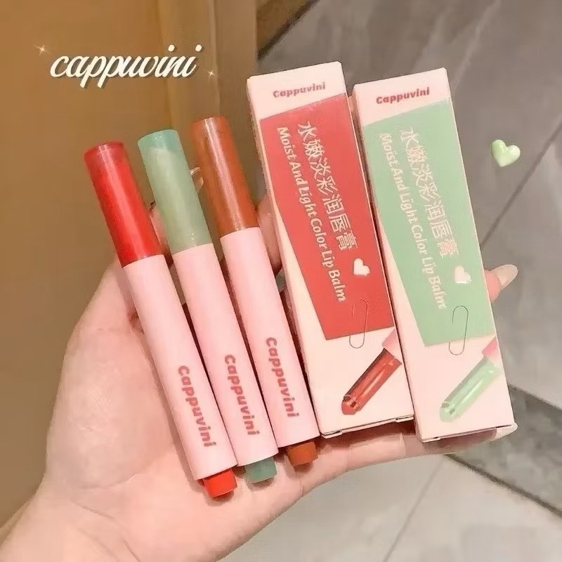Cappuvini ลิปกลอสหัวใจ เนื้อเจลลี่ ฉ่ำวาว สีสวย กันน้ํา ให้ความชุ่มชื้น 6 สี รุ่นM467