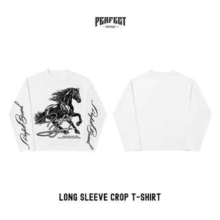 เสื้อยืดครอปแขนยาว คอฟิตเนื้อผ้า Cotton comb เกรดพรีเมี่ยม ใส่สบาย - PF.02