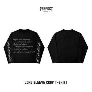 เสื้อยืดครอปแขนยาว คอฟิตเนื้อผ้า Cotton comb เกรดพรีเมี่ยม ใส่สบาย - PF.02