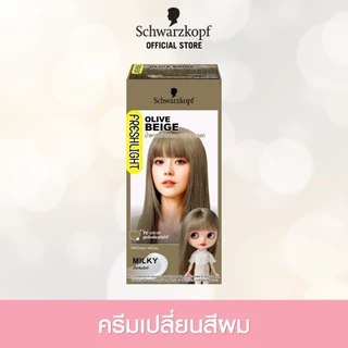 Schwarzkopf Freshlight Milky Color OLIVE BEIGE ครีมเปลี่ยนสีผม สีน้ำตาลสว่างประกายเขียวมะกอก 1 กล่อง