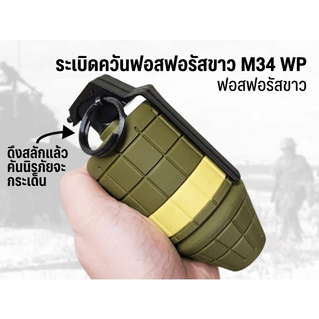 โมเดลระเบิดควันฟอสฟอรัสขาว M34 อเมริกา คันบังคับดีดตัวได้ – สเกล 1/1