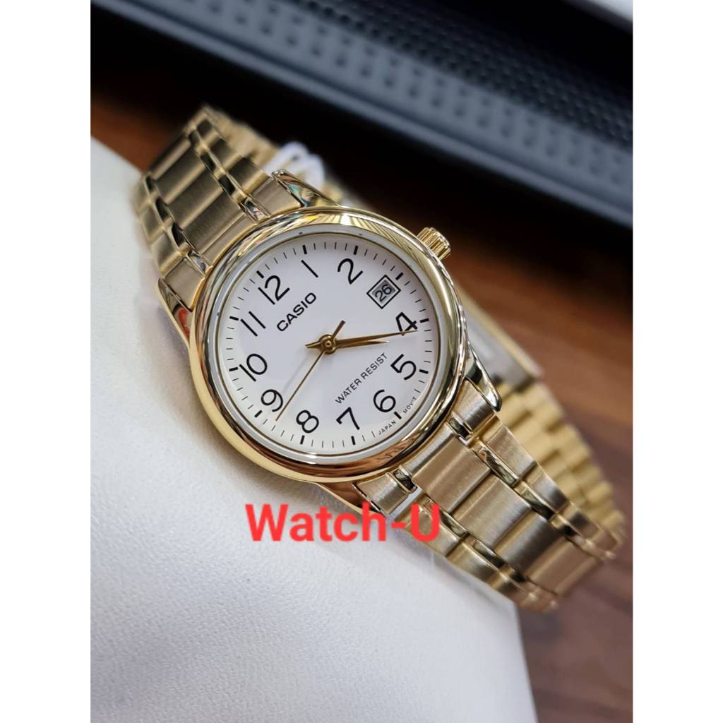 นาฬิกาผู้หญิง CASIO เรือนสีทอง LTP-V002G รุ่น LTP-V002G-7B2 / LTP-V002G-7B2UDF