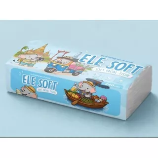 ELE SOFT กระดาษทิชชู่เช็ดหน้า 240แผ่น/ห่อ (1หิ้ว มี 5ห่อ) เนื้อนุ่ม ซึมซับดี