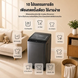 CAMEL เครื่องซักผ้าฝาบน 16 กก. เครื่องซักผ้าอัตโนมัติ ซัก/การคายน้ำ 2in1 Washing Machine