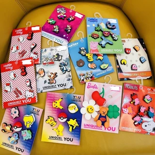 <จัดส่งในท้องถิ่น>YIBO shoes charms ซิลิโคนนุ่ม ลายการ์ตูนอิสระ DIY ตกแต่งรองเท้าและกระเป๋ามีรู ถอดเปลี่ยนได้ กันน้ำ