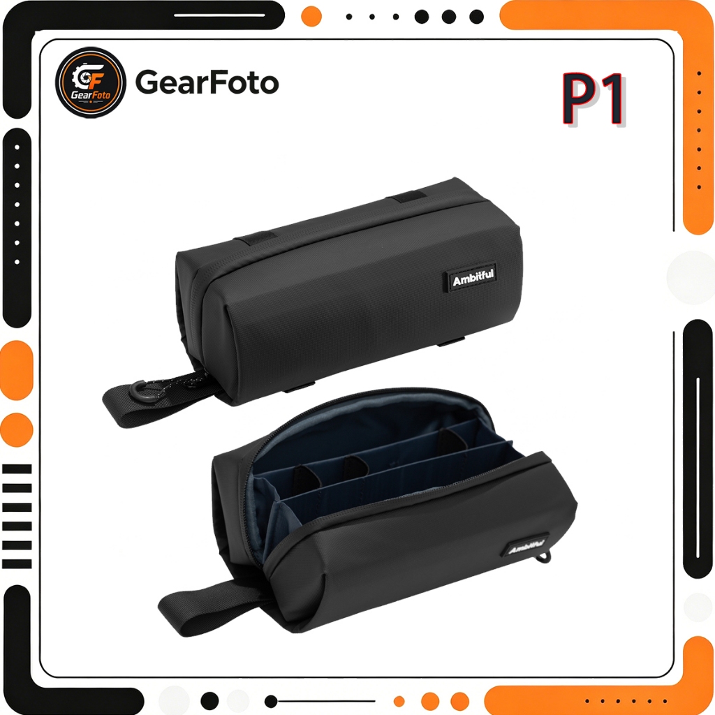 Ambitful ZOOM P1กระเป๋าเก็บของอเนกประสงค์วัสดุ PU กันน้ำอุปกรณ์เสริมในการถ่ายภาพกระเป๋าใส่โน๊ตบุ๊คแบ