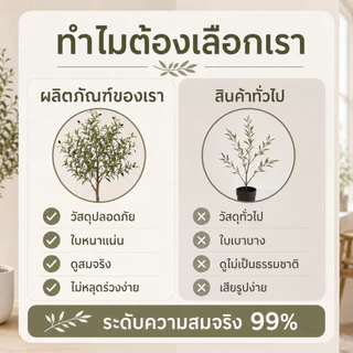 ต้นไม้ประดิษฐ์ขนาดใหญ่【ต้นมะกอกเกรดพิเศษ】สีไม่ซีดจาง ไร้กลิ่น ต้นไม้ปลอมใหญ่ตัวเลือกแรกสำหรับการตกแต่งบ้าน
