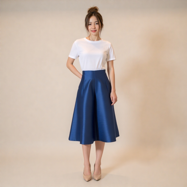 กระโปรงทรง 8 ชิ้น รหัส ดป ความยาว 30 นิ้ว ทรงพรางสะโพก มีกระเป๋าข้าง ใส่ทำงาน ใส่ทำบุญ