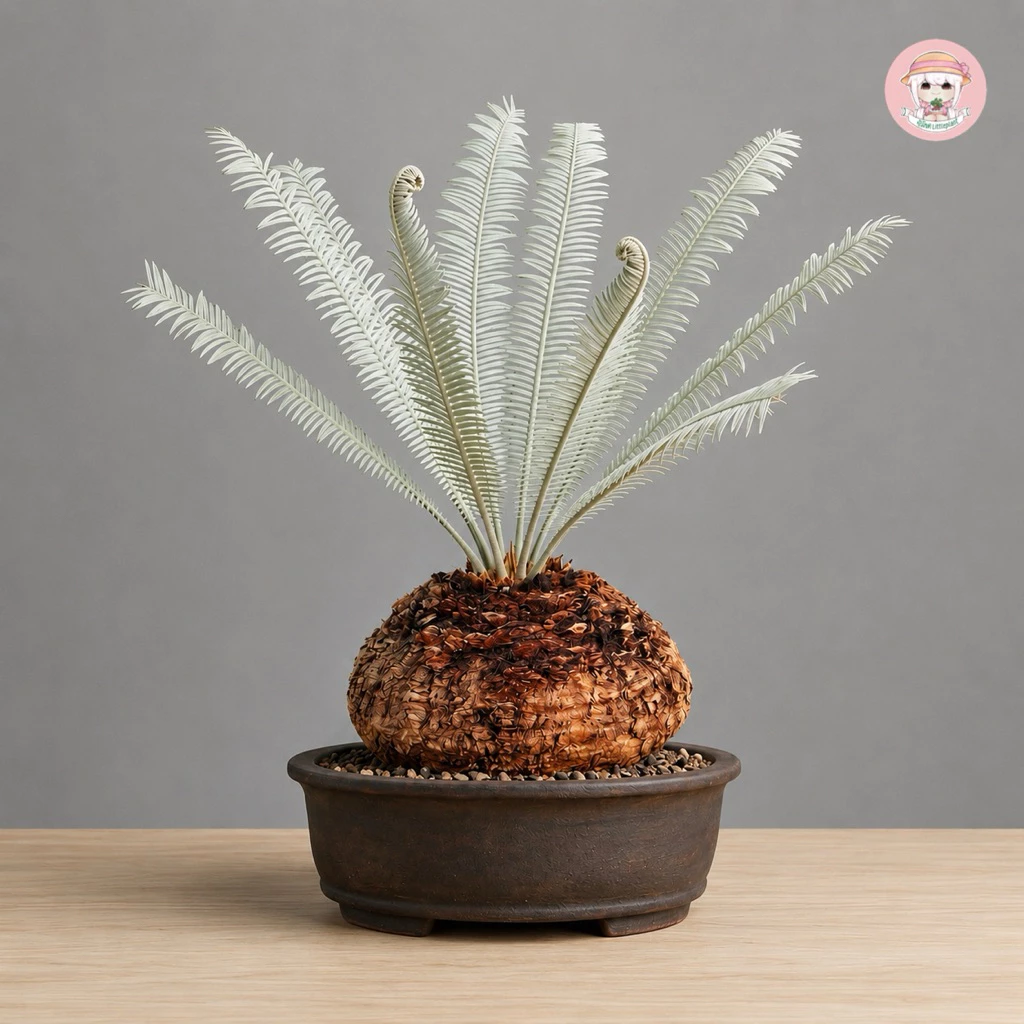ปรงใบเงิน 《 ส่งฟรี 》 โขดปรงสีใบเงิน สายพันธุ์หายาก +พร้อมคู่มือ / Cycas siamensis Miq or silver cycad (Thai)