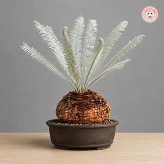 ปรงใบเงิน 《 ส่งฟรี 》 โขดปรงสีใบเงิน สายพันธุ์หายาก +พร้อมคู่มือ / Cycas siamensis Miq or silver cycad (Thai)