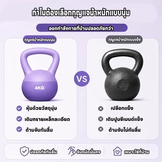 เคตเทิลเบลล์แบบนุ่ม เคตเทิลเบล PVC 4/6/8/10KG เคตเทิลเบลล์แบบนุ่ม ยกน้ำหนักเคตเทิลเบล ไม่ทำร้ายพื้น สำหรับผู้เริ่มต้น