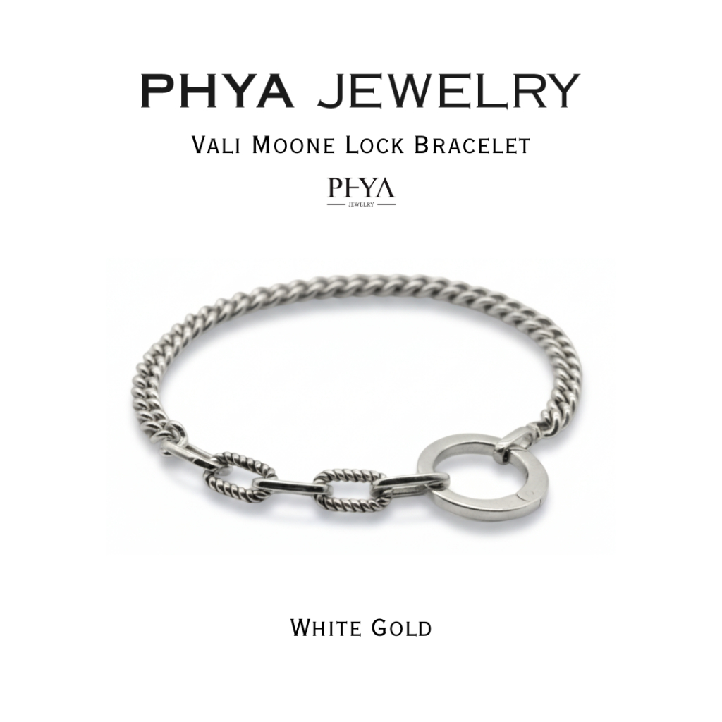 PHYA Vali Moone Lock Bracelet : สร้อยข้อมือเงินแท้ วาลี มูเน่