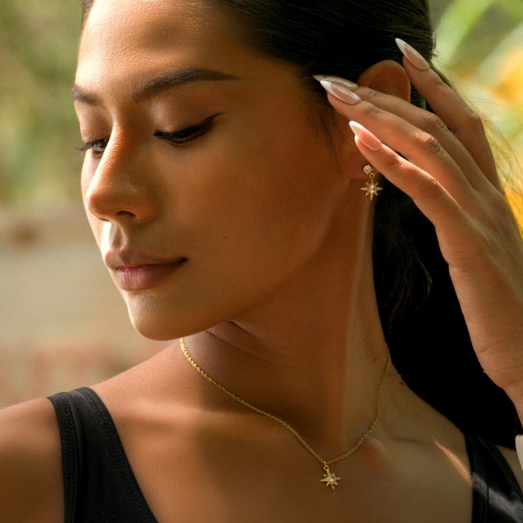 Vachana - Lustre of the North Necklace & Earrings Set (สร้อยและต่างหูแสงสว่างแห่งทิศเหนือ)