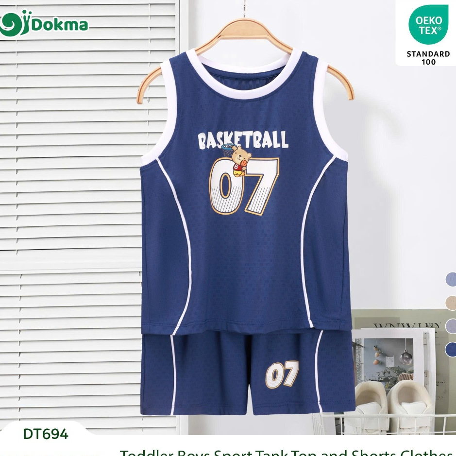 Dokma (9-16kg) ชุดกีฬา ชุดสปอร์ต ชุดเสื้อกล้ามเด็ก ผ้ากีฬาเกรดพรีเมียม Baby sports clothes DT617 DT694