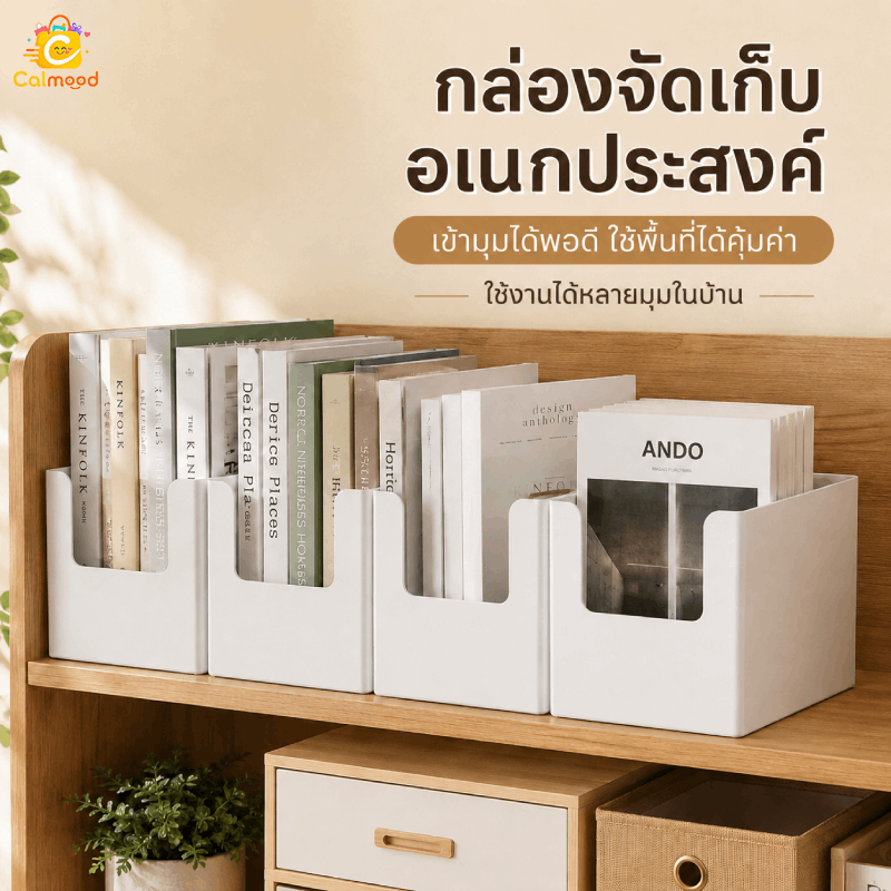 กล่องเก็บของ กล่องเก็บหนังสือ หนาและทนทาน พอดีเป๊ะเป็นมุมฉาก สะดวกในการหยิบสิ่งของ