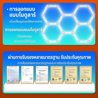 โคมไฟเพดานรังผึ้ง LED อเนกประสงค์ ความสว่างสูง 6500K ป้องกันน้ำฝุ่น IP65 เหมาะฟิตเนส สตูดิโอ ร้านซ่อมรถ