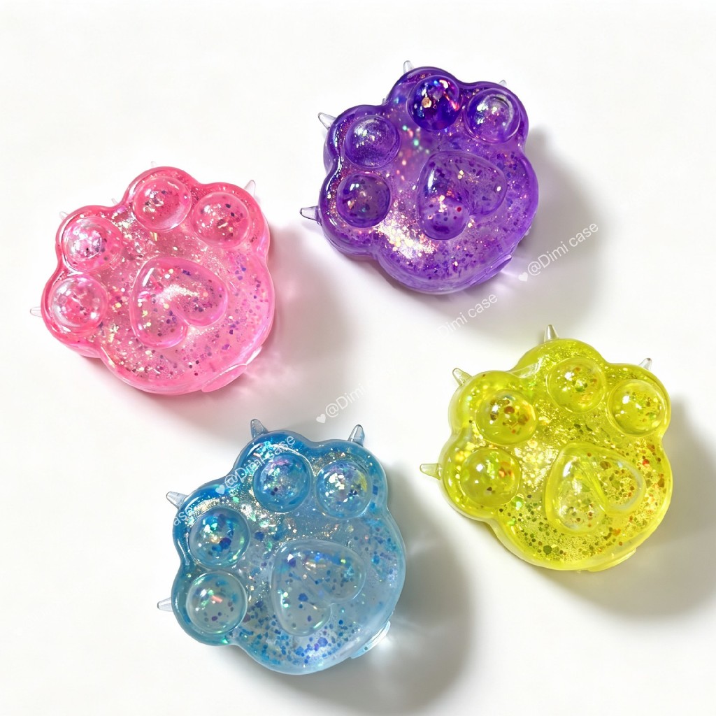 พร้อมส่งจากไทย สกุชชี่ ลายเท้าเเมว ของเล่นนุ่มหนึบ บีบเล่นคลายเครียด