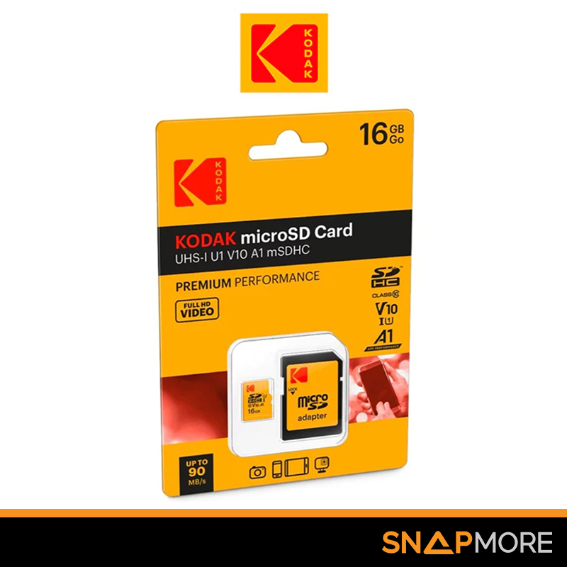 (ส่งด่วน)KODAK microSD 16GB Class 10 UHS-I U1 V10 A1 Premium mSD Card microSDHC