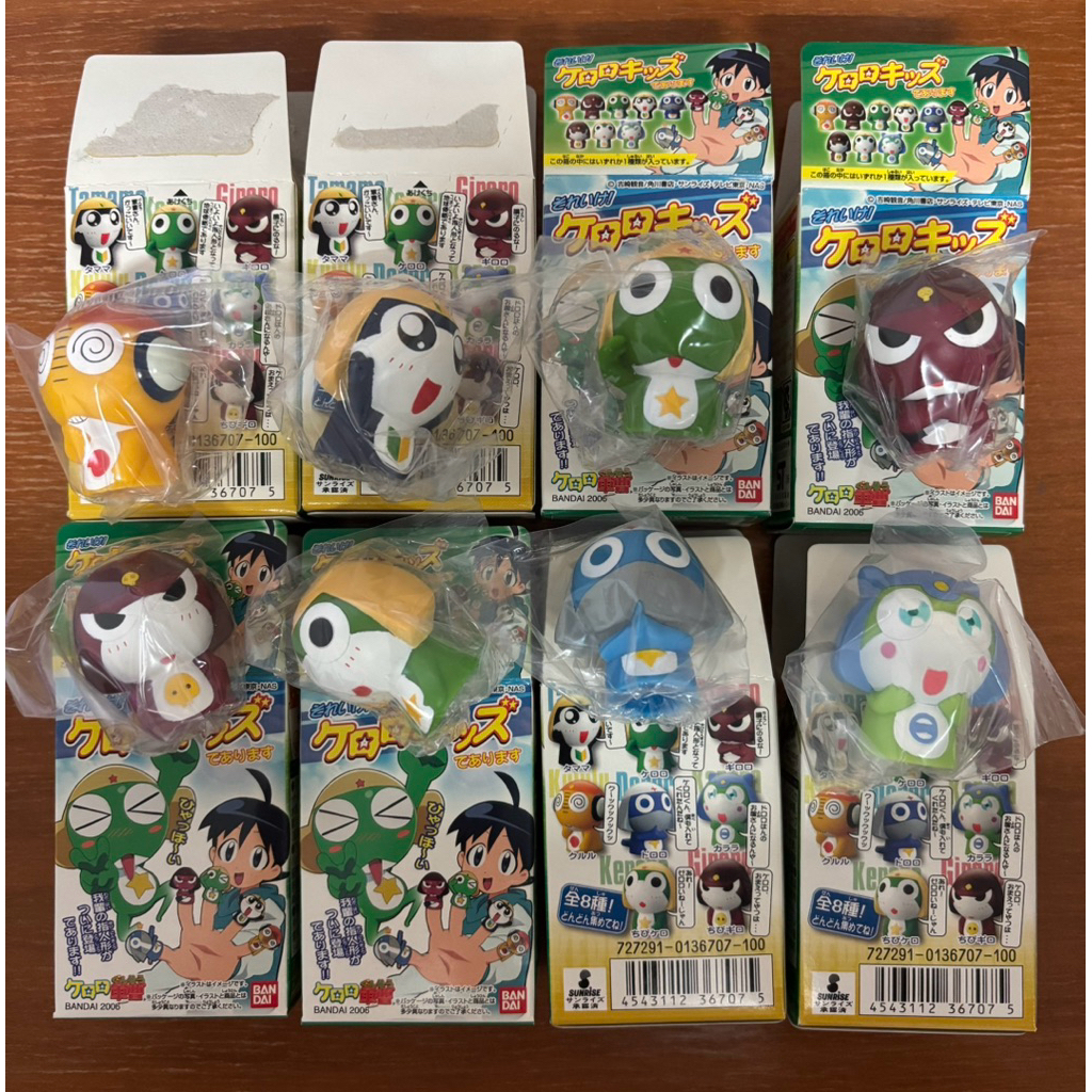 bandai KERORO KIDS สวมนิ้วครบชุด 8 ตัว Keroro Gunso mini figure