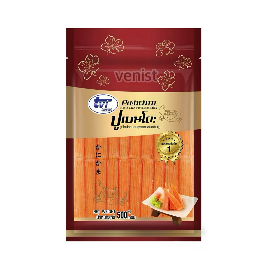 TVI ทวีวงษ์ ปูอัดเบนโตะ 500 g. Crab Stick อาหารแช่แข็ง ชาบู สุกี้