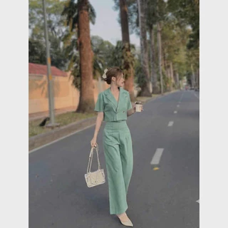 งานเข้าใหม่ ** สินค้าพร้อมส่ง ** งานเช็ทออกงานสวยๆ เป็นงานกระดุมหลัง(เนื้อผ้าครัช ไม่บางจ้า)