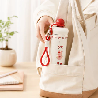 แก้วน้ำเก็บอุณหภูมิ ลายการ์ตูนน่ารัก สแตนเลส SUS316L กันรั่ว เก็บร้อนเย็น 600ml พกพาง่าย พร้อมสายสะพาย