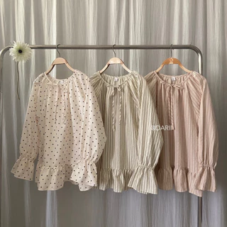 (พรีออเดอร์ 7 วัน) Alice blouse | stripe เสื้อแขนยาว ข้อมือจั๊ม