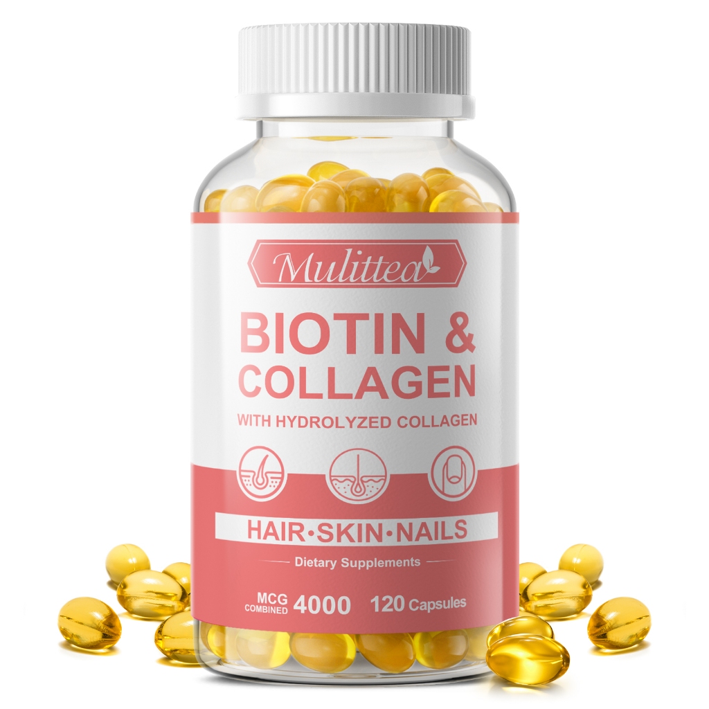 Mulittea ไบโอติน & คอลลาเจน 4000 mcg - บำรุงผม ผิว เล็บ ให้แข็งแรงและเปล่งปลั่งจากภายใน