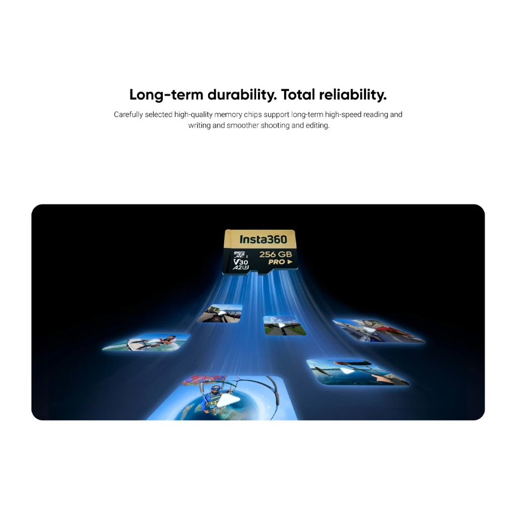 Insta360 Micro SD Card PRO เมมโมรี่การ์ด สำหรับ กล้องแอ็คชั่น 360 ถ่ายวิดีโอ 8K SDXC V30 A2 [รับประกัน1ปี] thumbnail 3