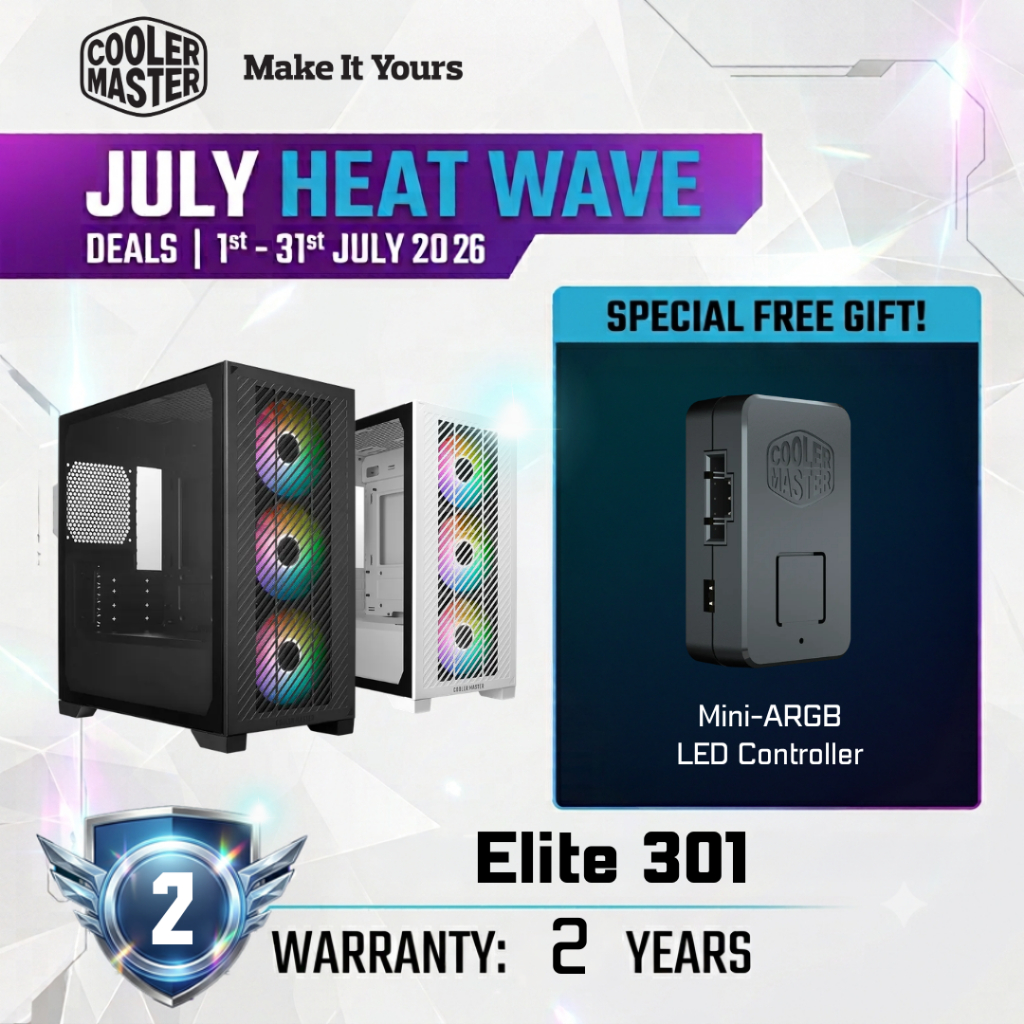 ใหม่! เคสคอมพิวเตอร์ (Case-mATX) รุ่น Elite 301 Lite - Cooler Master